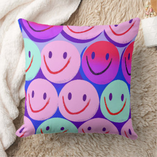 Funny laughing smiling faces Design cushion Kissen Kussen