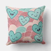 Funny laughing smiling hearts Design cushion  Kussen (Achterkant)