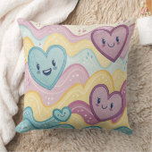 Funny laughing smiling hearts Design cushion Kussen (Deken)