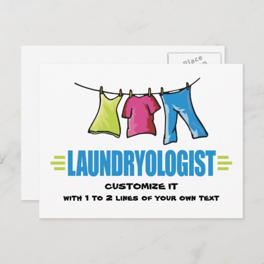 Funny Laundry Briefkaart (Voorkant / Achterkant)