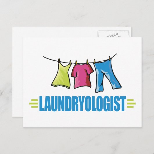 Funny Laundry Briefkaart (Voorkant / Achterkant)