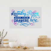 Funny Laundry Room Sign Poster (Keuken)