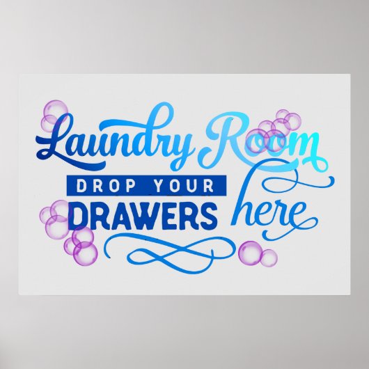 Funny Laundry Room Sign Poster (Voorkant)