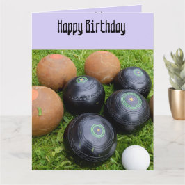 Funny Lavender Lawn Bowls, Big Birthday Kaart