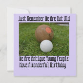 Funny Lavender Lawn Bowls, Flat Birthday Kaart (Achterkant)