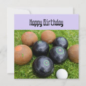 Funny Lavender Lawn Bowls, Flat Birthday Kaart (Voorkant)