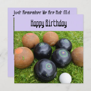 Funny Lavender Lawn Bowls, Flat Birthday Kaart
