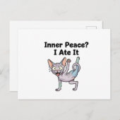 Funny Lavender Sphynx Cat Cartoon Art Briefkaart (Voorkant / Achterkant)