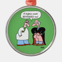 Funny Law Kantoor Rechter Cartoon Lawyer Kerstmis Metalen Ornament