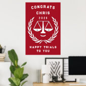 Funny Law School Afstudeerfeest Poster (Thuiskantoor)