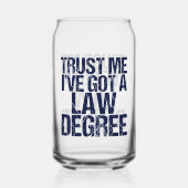 Funny Law School Afstuderen Advocaat Blikvorm Glas (Voorkant)