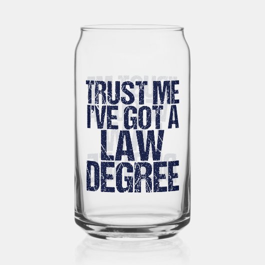 Funny Law School Afstuderen Advocaat Blikvorm Glas (Voorkant)