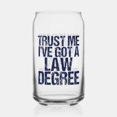 Funny Law School Afstuderen Advocaat Blikvorm Glas (Achterkant)