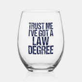 Funny Law School Afstuderen Advocaat Wijnglas Zonder Voet (Voorkant)