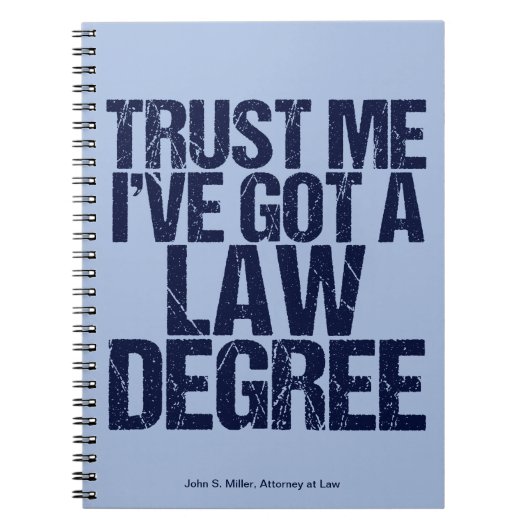 Funny Law School Afstuderen Gepersonaliseerde advo Notitieboek (Voorkant)