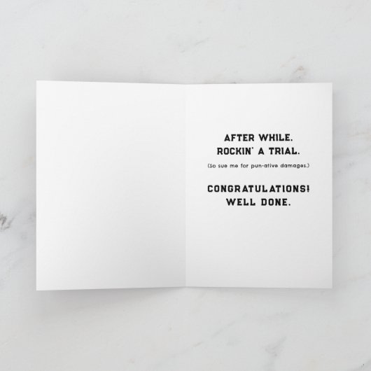 Funny Law School Afstuderen Kaart (Binnen)