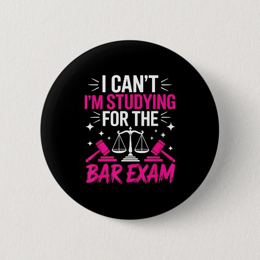 Funny Law School Student Gift - Can't Studying For Ronde Button 5,7 Cm (Voorkant)