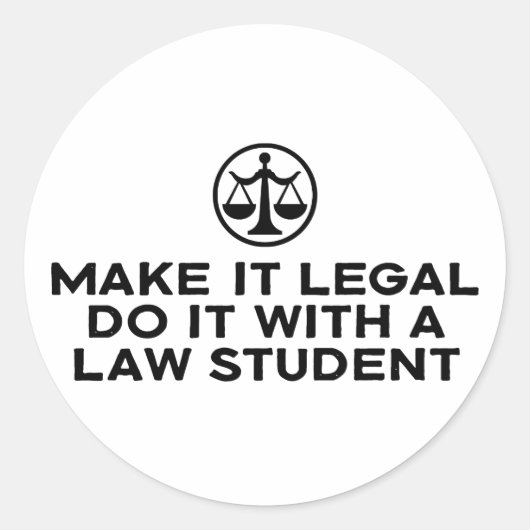 Funny Law Student Ronde Sticker (Voorkant)