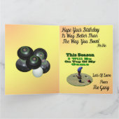 Funny Lawn Bowler, Big Birthday Kaart (Binnen)