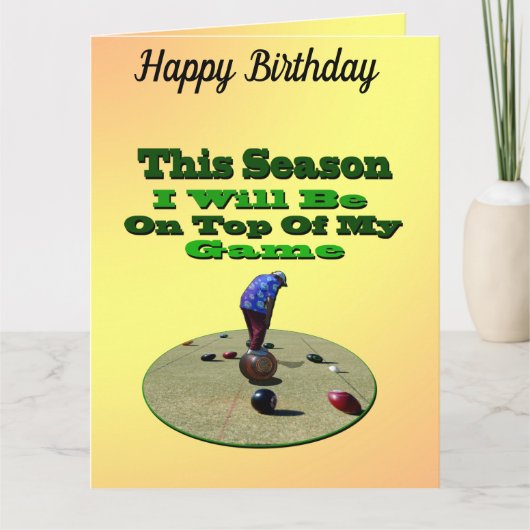Funny Lawn Bowler, Big Birthday Kaart (Voorkant)