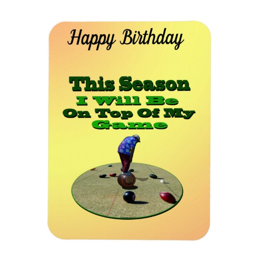 Funny Lawn Bowler, Flexible Magnet Magneet (Verticaal)