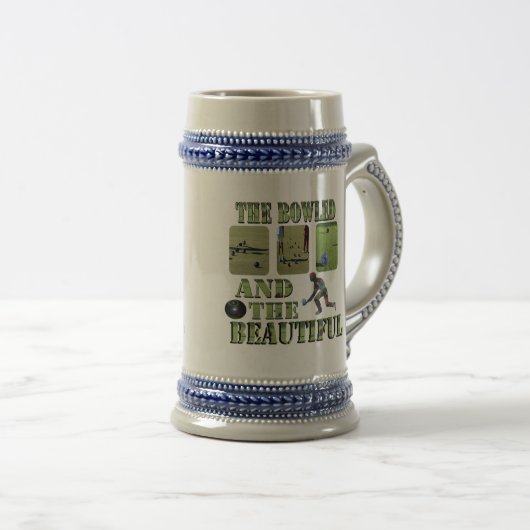 Funny Lawn Bowlers Bowled Design Bierpul (Voorkant rechts)