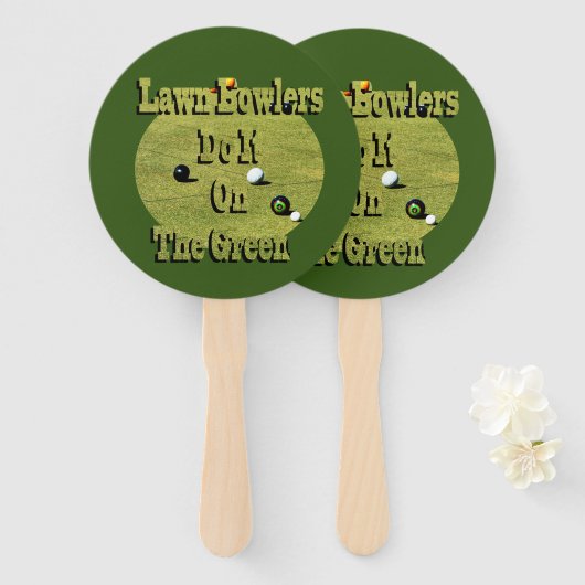 Funny Lawn Bowlers doet het, Hand Fans Handwaaier (Voorkant en achterkant)