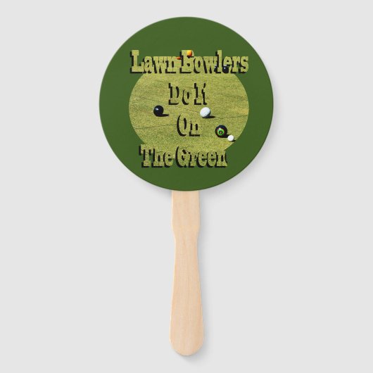 Funny Lawn Bowlers doet het, Hand Fans Handwaaier (Voorkant)