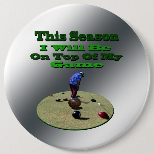 Funny Lawn Bowls, Big Badge Ronde Button 6,0 Cm (Voorkant)