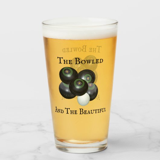 Funny Lawn Bowls Bowled and Beauful Design Glas (Voorkant gevuld)