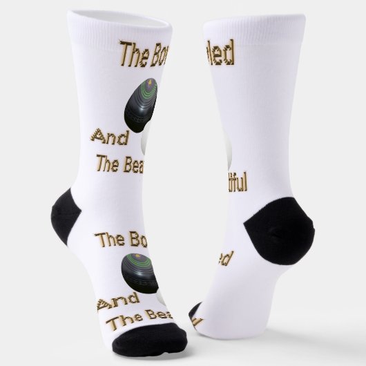 Funny Lawn Bowls Bowled Beauful, Crew Sokken (Gebogen)