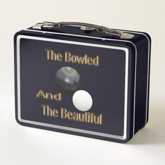 Funny Lawn Bowls Bowled Beauful, Metal Lunchbox (Achterkant)