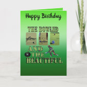 Funny Lawn Bowls Bowled Birthday Wishes, Kaart (Voorkant)