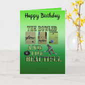 Funny Lawn Bowls Bowled Birthday Wishes, Kaart (Gele Bloem)