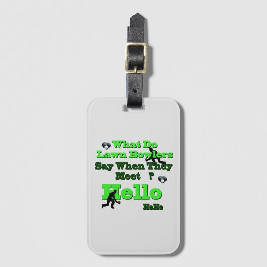 Funny Lawn Bowls Greeting Bagagelabel (Voorkant (verticaal))