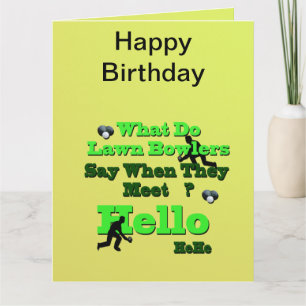 Funny Lawn Bowls Greeting, Big Birthday Kaart