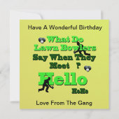 Funny Lawn Bowls Greeting, Flat Birthday Kaart (Achterkant)