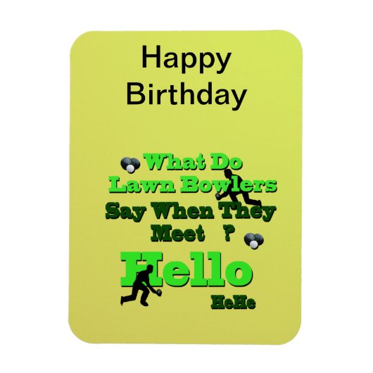 Funny Lawn Bowls Greeting, Magnet Magneet (Verticaal)