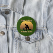 Funny Lawn Bowls Play Time, Badge Ronde Button 7,6 Cm (In situ)