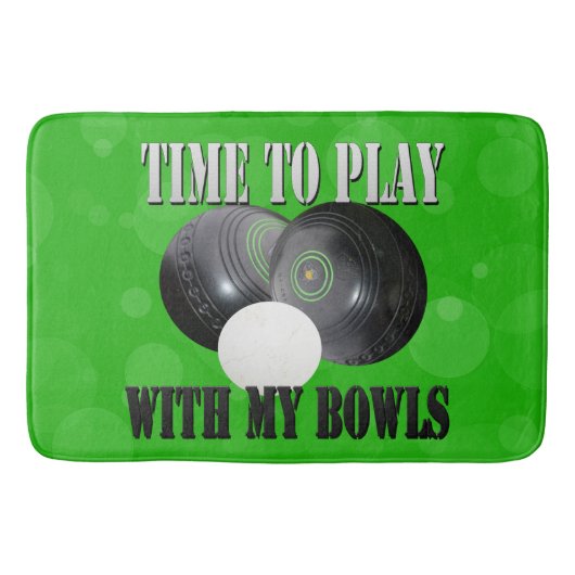 Funny Lawn Bowls Play Time Badmat (Voorkant)