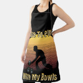Funny Lawn Bowls Play Time, Full Print Apron Schort (Insitu)