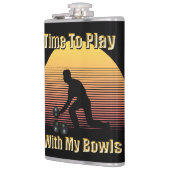Funny Lawn Bowls Play Time, Hip Flask Heupfles (Links)