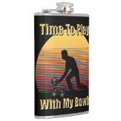 Funny Lawn Bowls Play Time, Hip Flask Heupfles (Rechts)