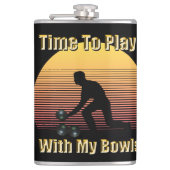 Funny Lawn Bowls Play Time, Hip Flask Heupfles (Voorkant)
