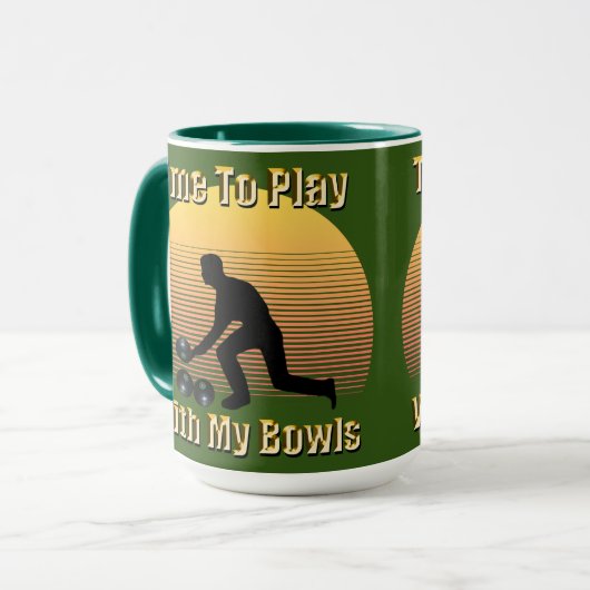 Funny  Lawn Bowls Play Time, Mok (Voorkant links)