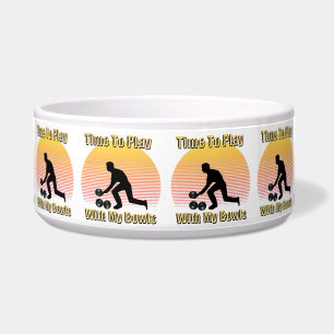 Funny  Lawn Bowls Play Time, Pet Bowl Voerbakje