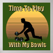 Funny  Lawn Bowls Play Time, Poster (Voorkant)