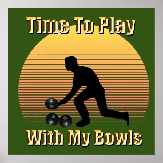 Funny  Lawn Bowls Play Time, Poster (Voorkant)