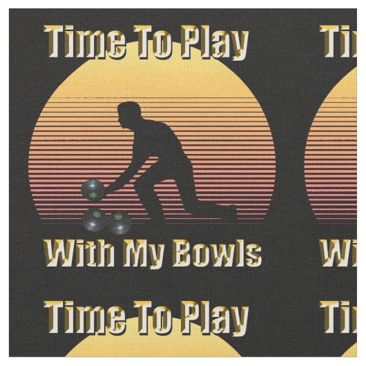 Funny Lawn Bowls Playtime Design, Fabric Stof (Close Up)