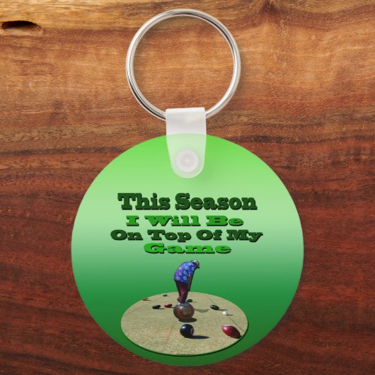 Funny Lawn Bowls Seasons, Button Keyring Sleutelhanger (Achterkant)